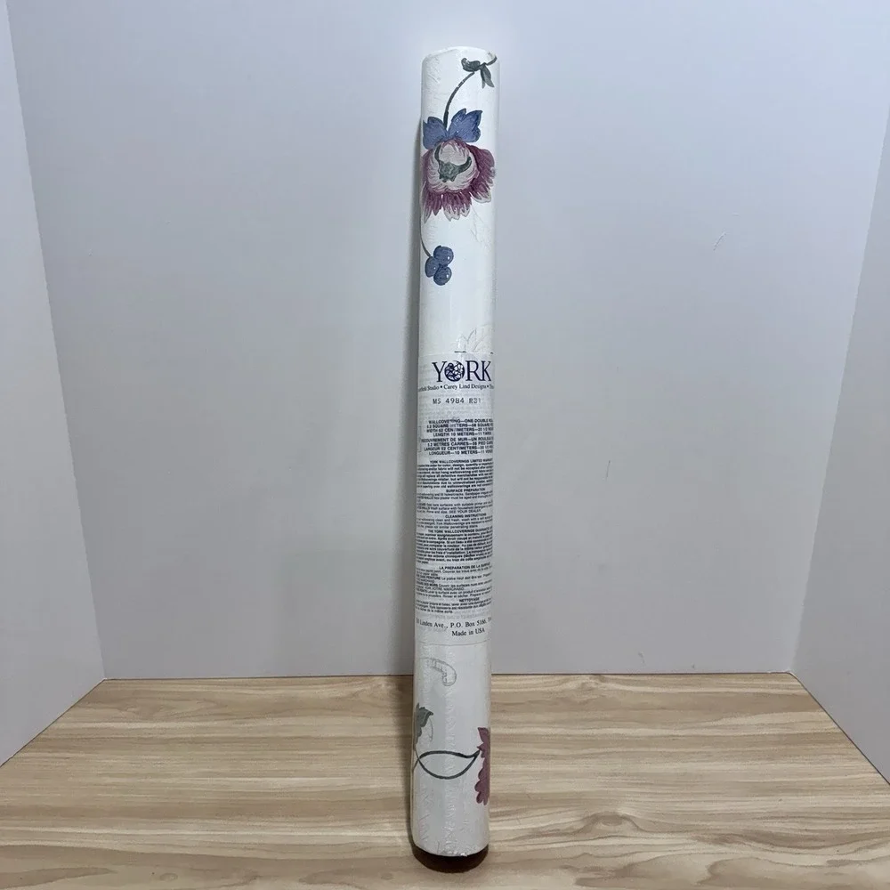 VTG York Wallcovering Wallpaper 1 Double Roll MS 4984 R31 Floral Pattern